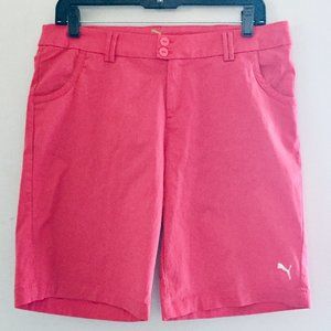 Puma Logo Pink Bermuda Golf Shorts Size Medium
